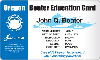 Example of a boater education card