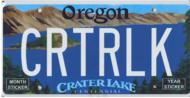Custom Crater LakeLicense Plate
