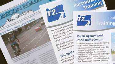 Technology Transfer Center class pamphlets and Oregon Roads Newsletter