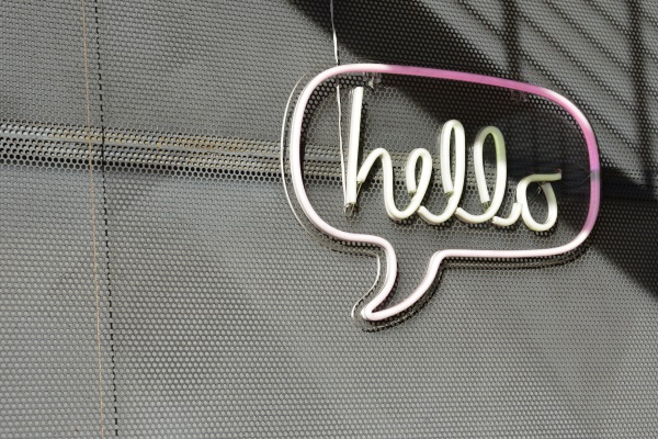 image of the word hello to represent getting started