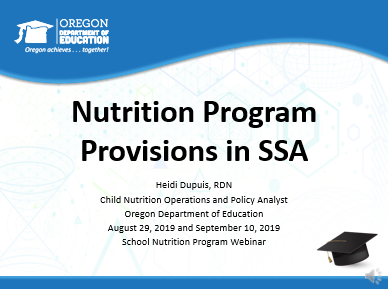 Child Nutrition Webinar (audio PowerPoint)