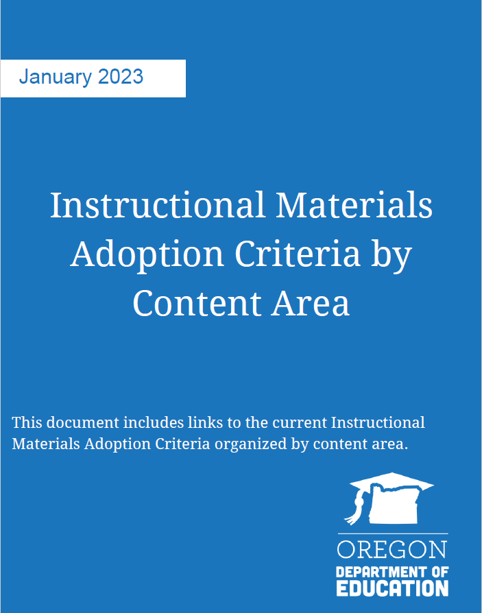 Adoption Criteria by Content Area