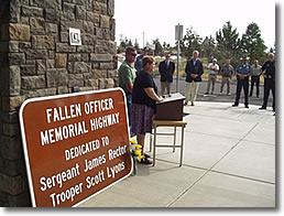 Dedication ceremony for fallen officers