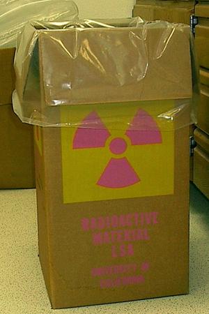 Image of radioactive waste disposal container