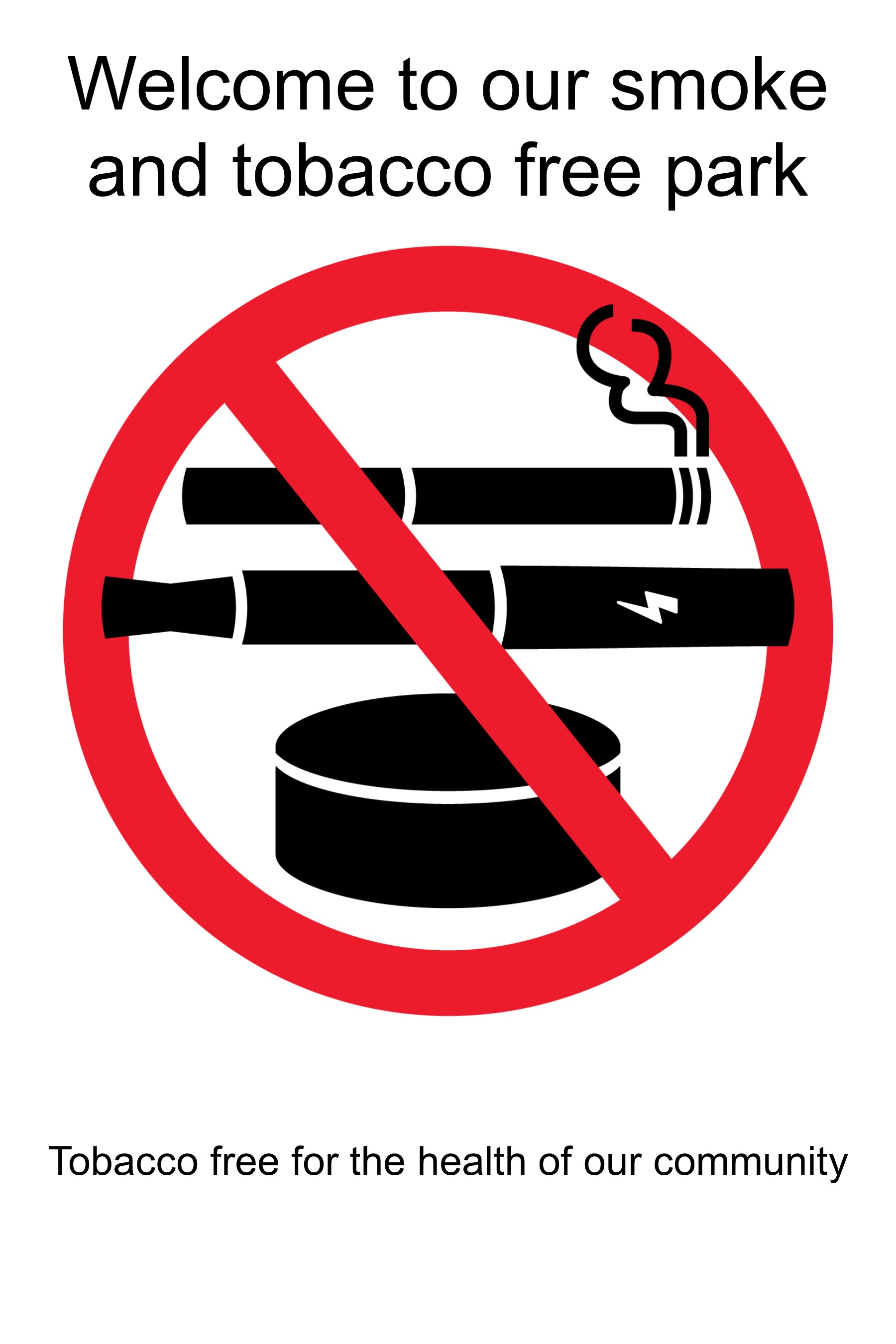 Red circle with picture of tobacco products , red diagonal line across circle