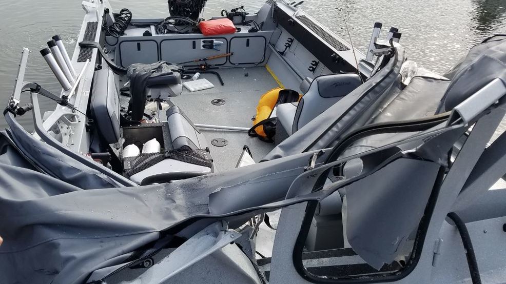 Collision from 2018 Buoy 10 when one boat ran over another.