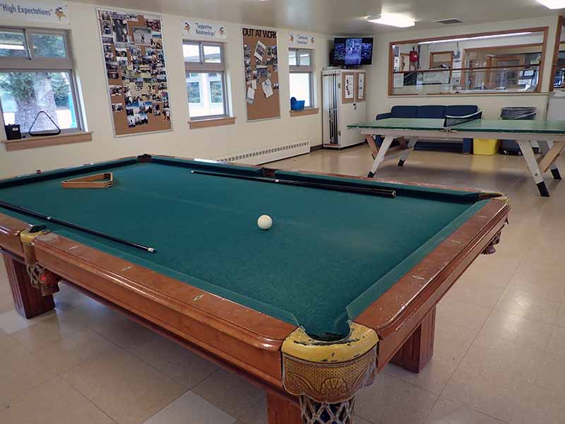 pool table in day room