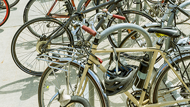 Bicycles at a bike stand