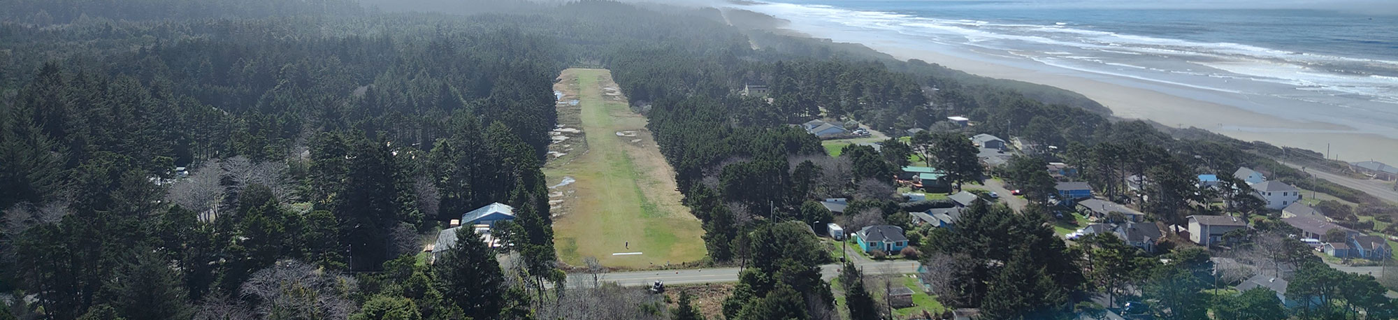 Looking down at a runway