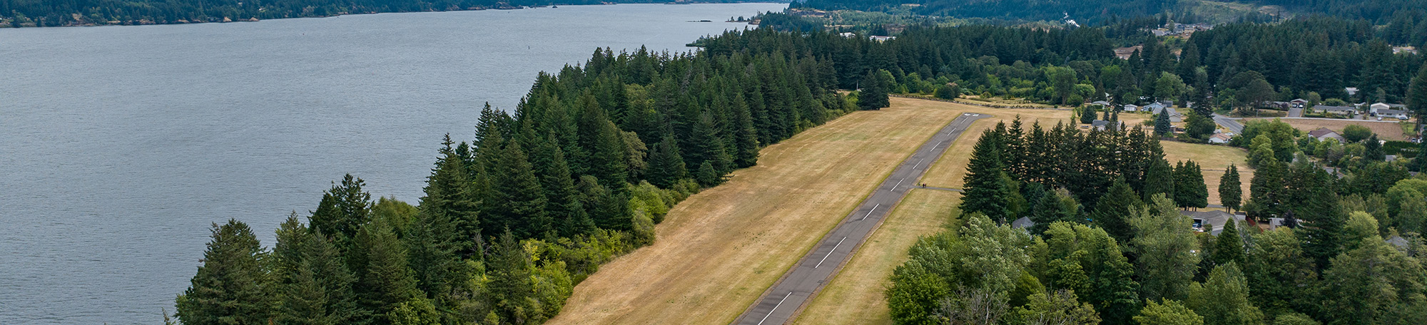 Cascade Locks Airport from an airplane