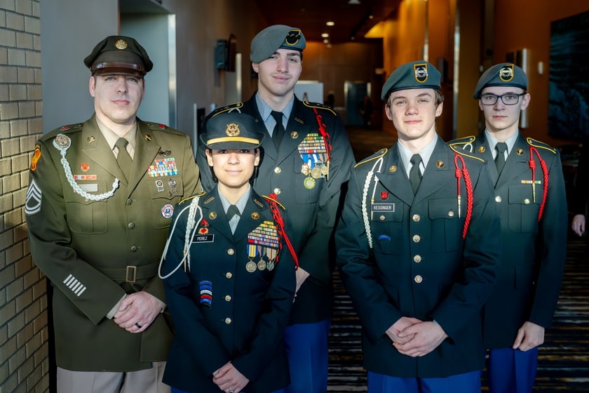 North Salem High School Army JROTC performed the Posting of the Colors