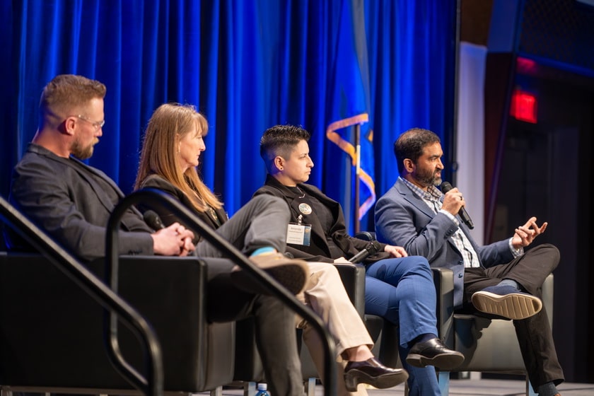 Panelists discuss practical advice for breaking down silos during Plenary 2