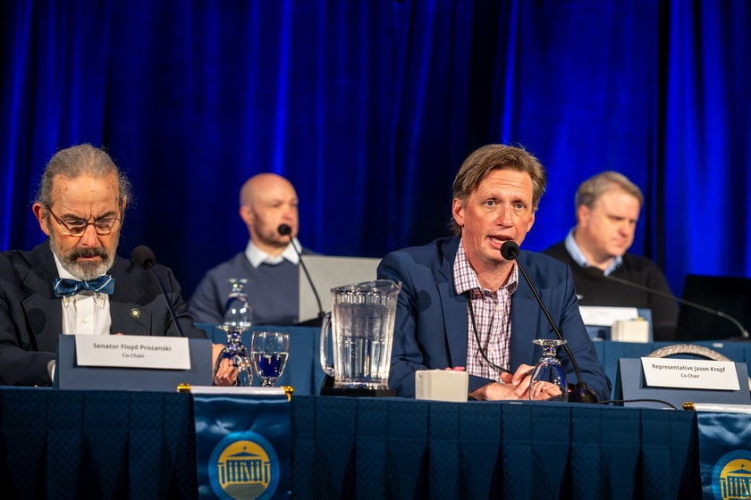 Senator Floyd Prozanski and Representative Jason Kropf participate in JCACSR Legislative Hearing convened at 2025 Summit