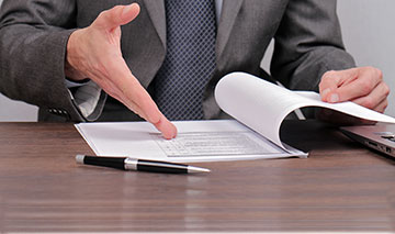 Man reviewing a contract