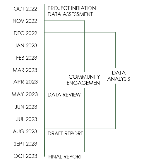 project tasks outlined over 12 months beginning Oct. 2022