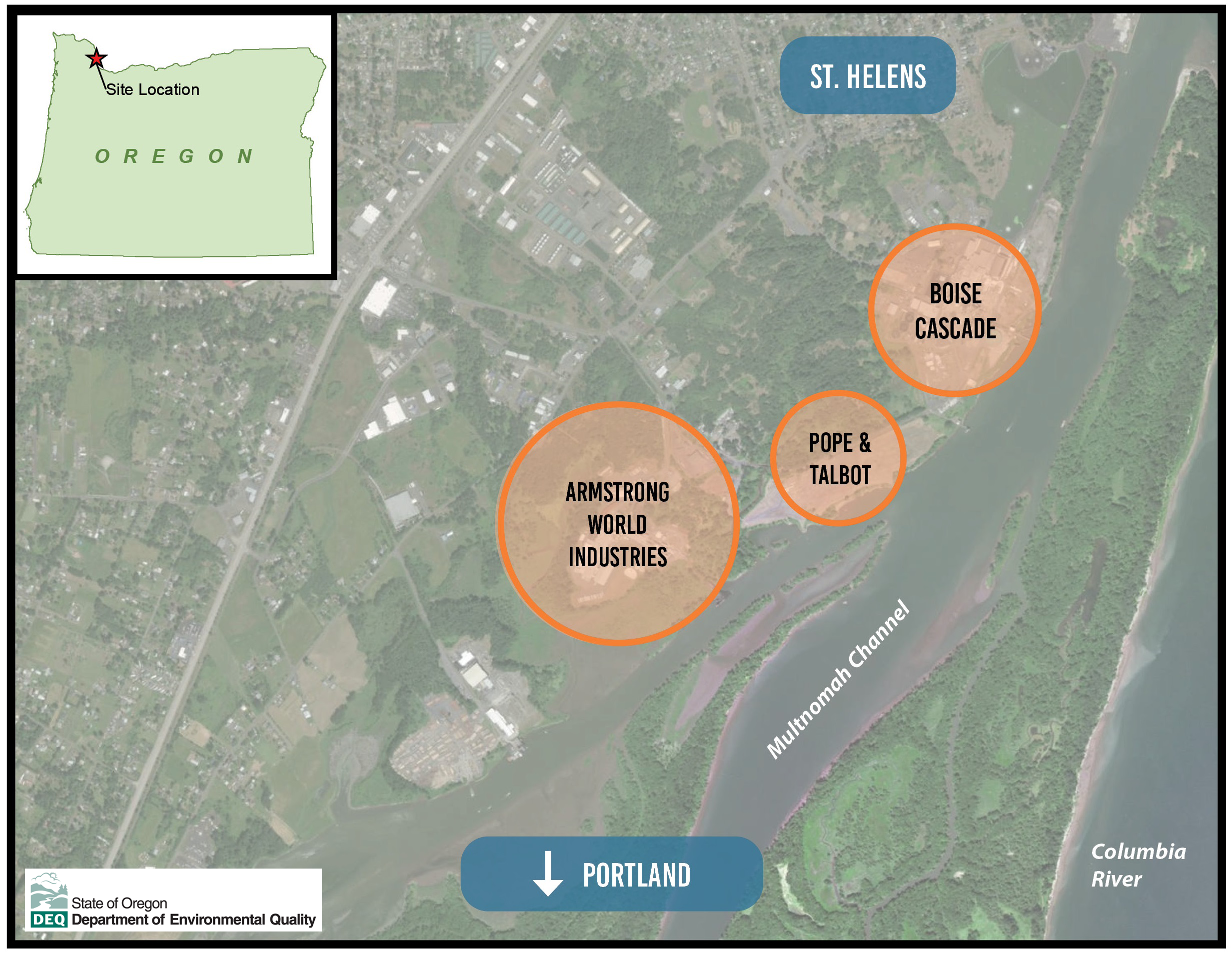 map of scappoose bay site locations