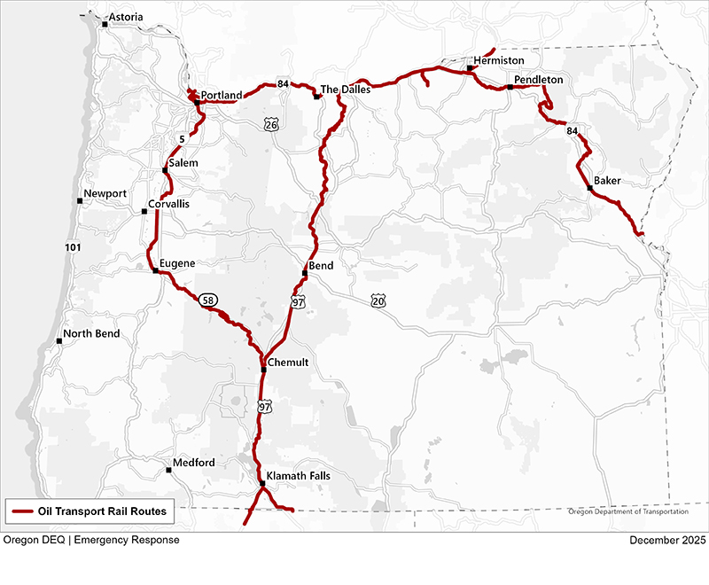 oil train routes in Oregon