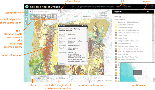 geologic map interface
