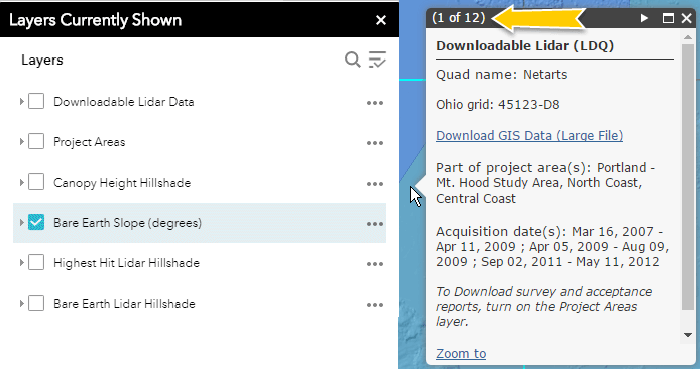 multiple layers in popup