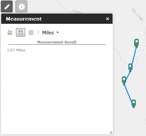 Mining Permit Viewer measurement tool