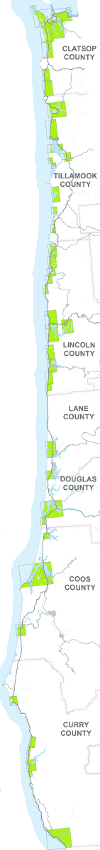 extent of tsunami evacuation maps on the Oregon coast
