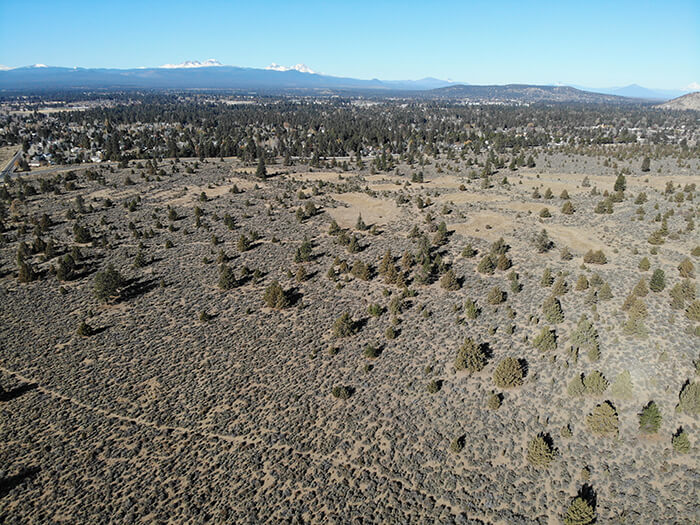 Aerial view of high desert