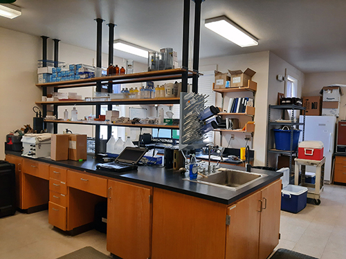 Laboratory with sink and equipment