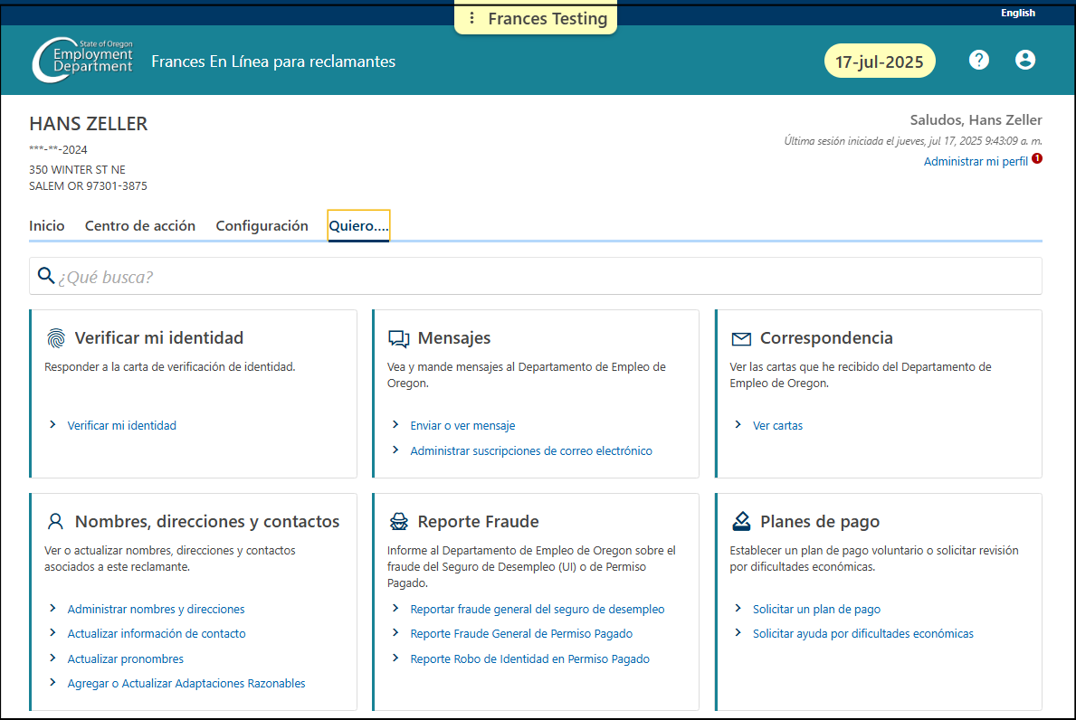 Image showing the "I Want To" tab