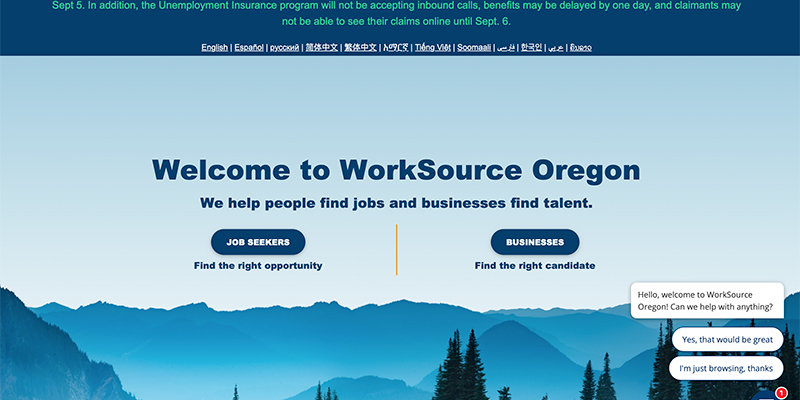 WorkSource Oregon website
