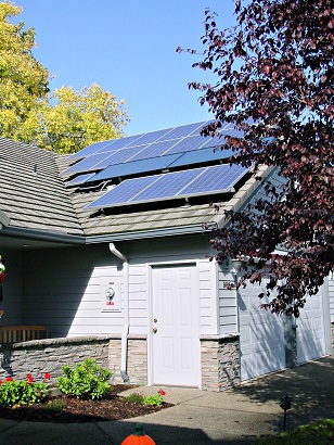 Home with Solar panels