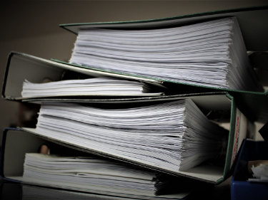 Stack of official documents