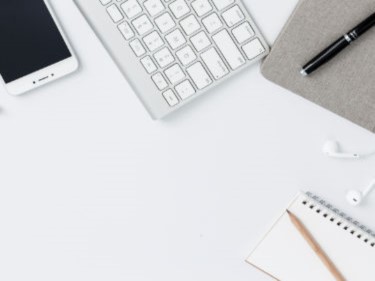 Photo of desk items