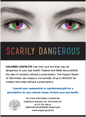  Unprescribed Colored Contacts Dangers Flyer - English Language