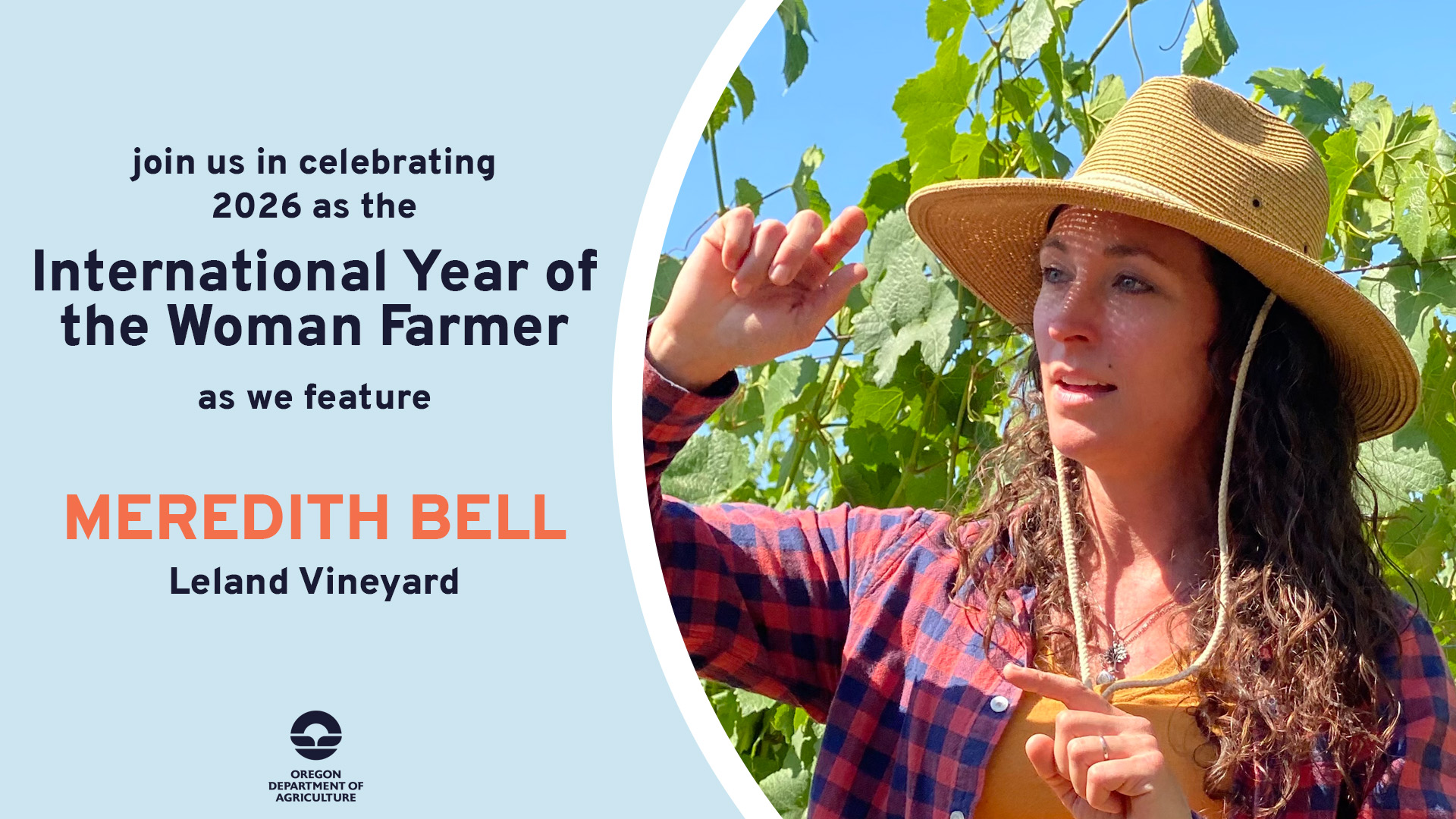 Meredith Bell, featured on May 22, 2026 by ODA for 2026's International Year of the Woman Farmer