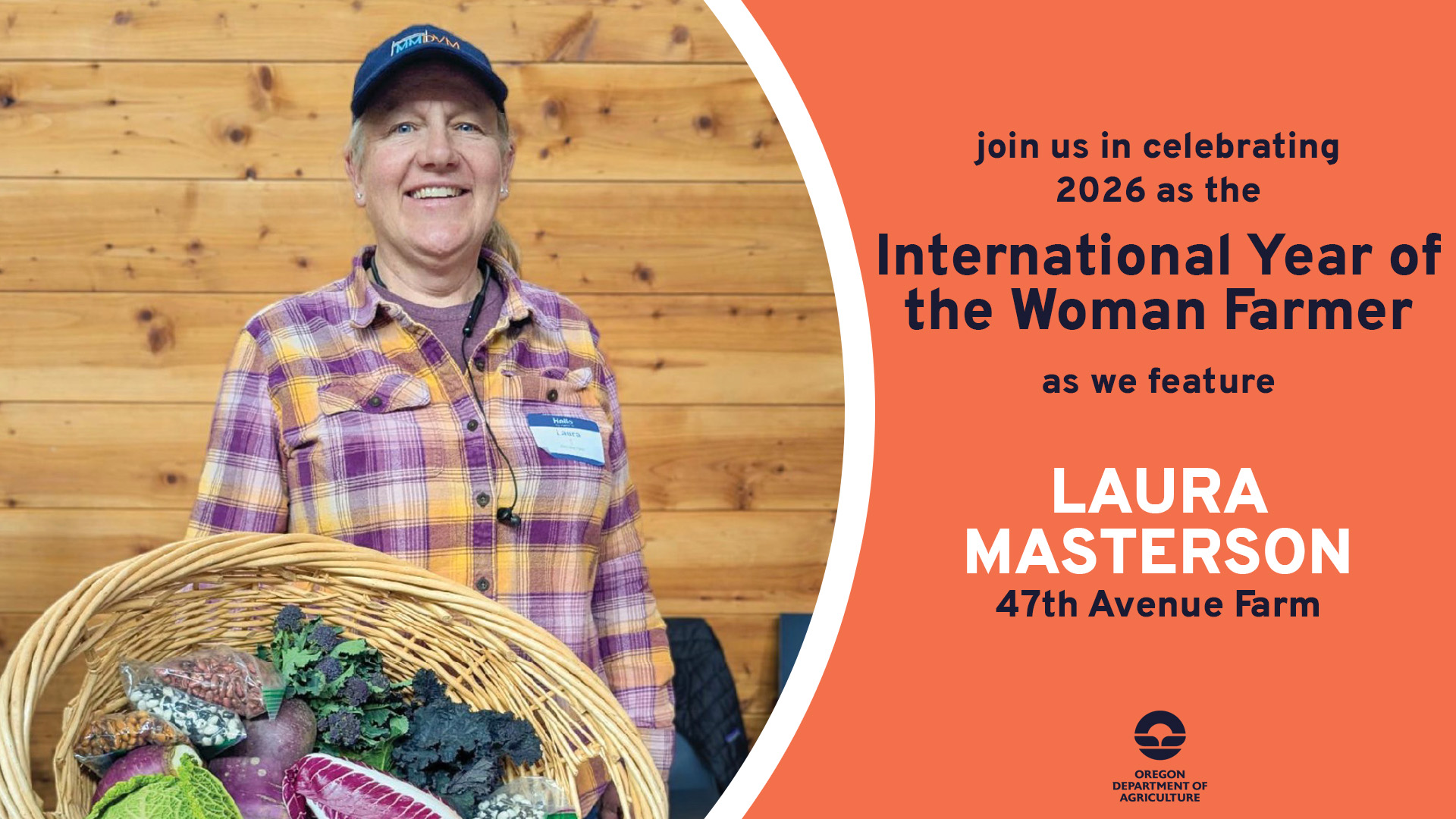 Laura Masterson, featured on July 24, 2026 by ODA for 2026's International Year of the Woman Farmer