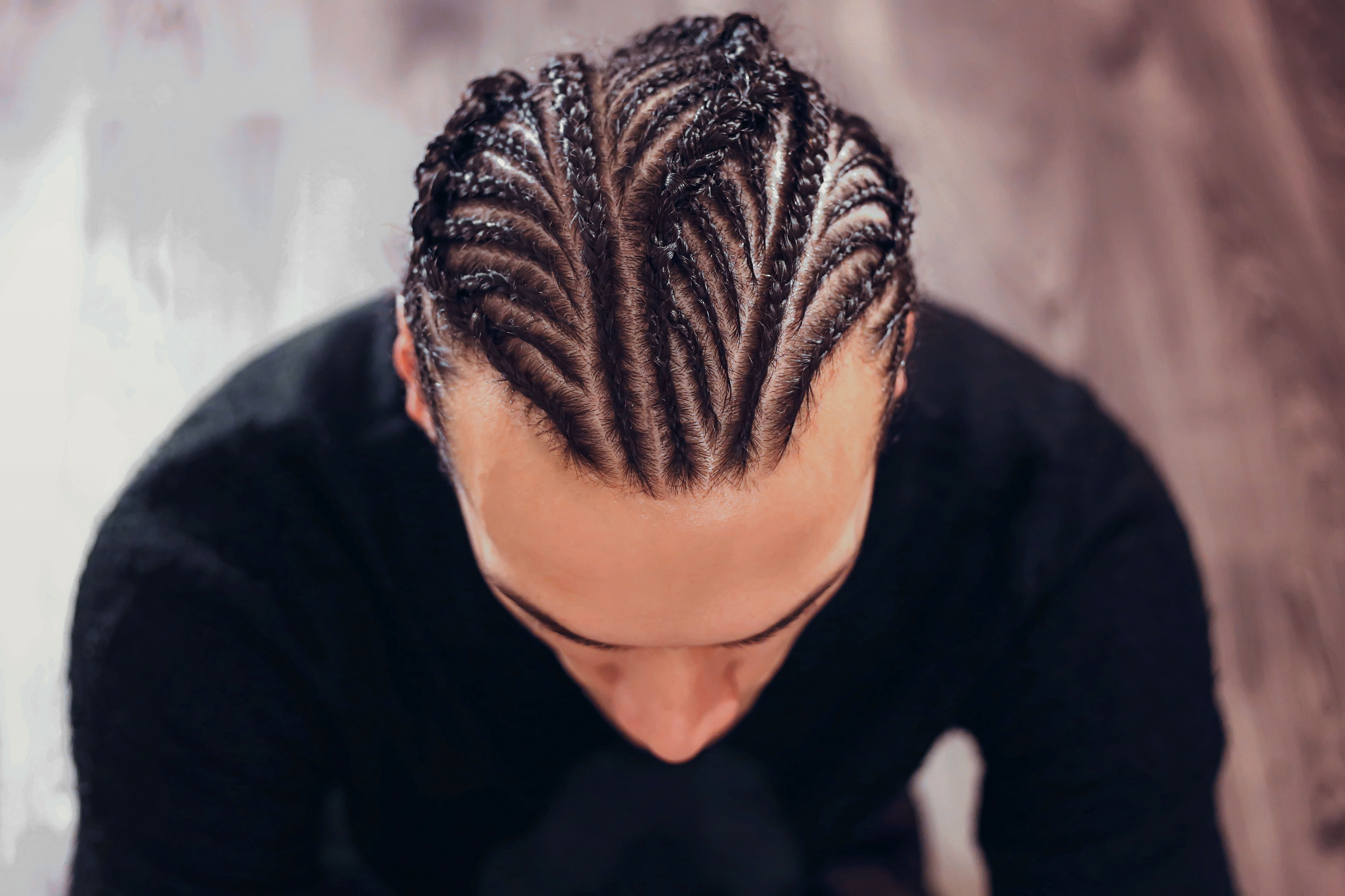 Young man with braids