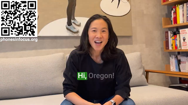 Dr. Angela Duckworth asking Oregon educators to join a landmark study on school cell phone policies