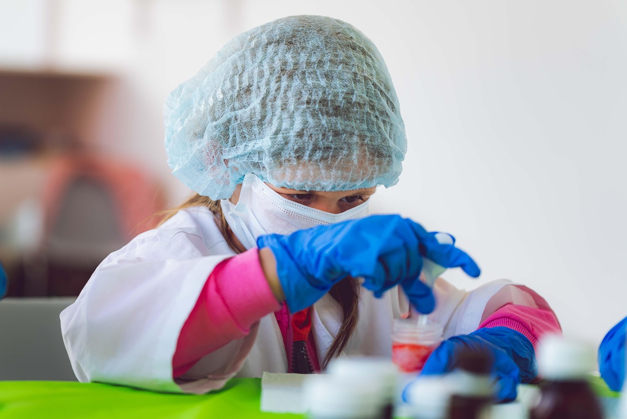 Student in science lab