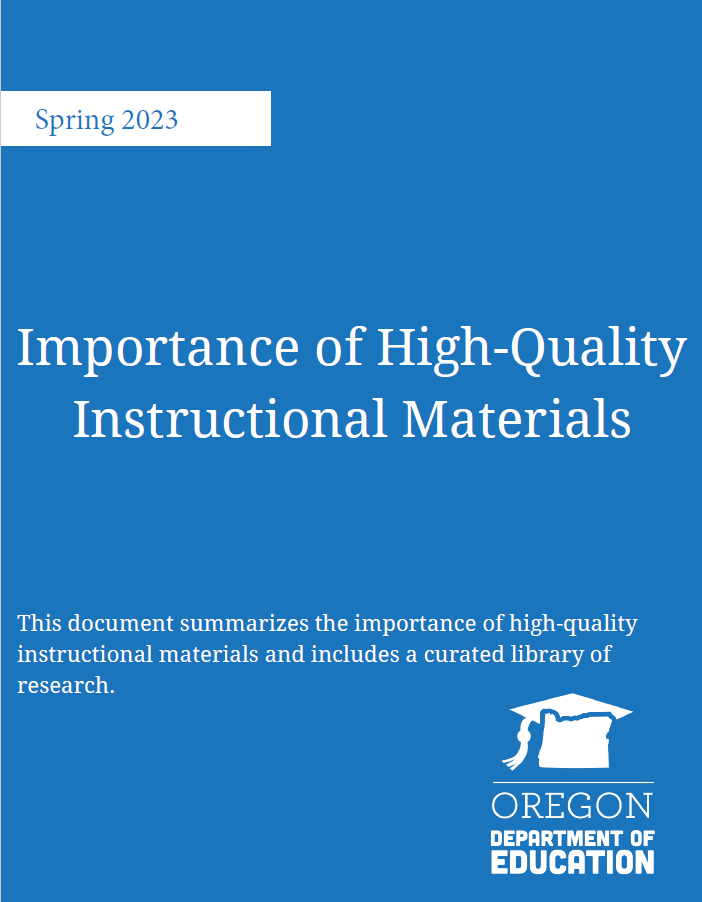 Importance of High-Quality Instructional Materials