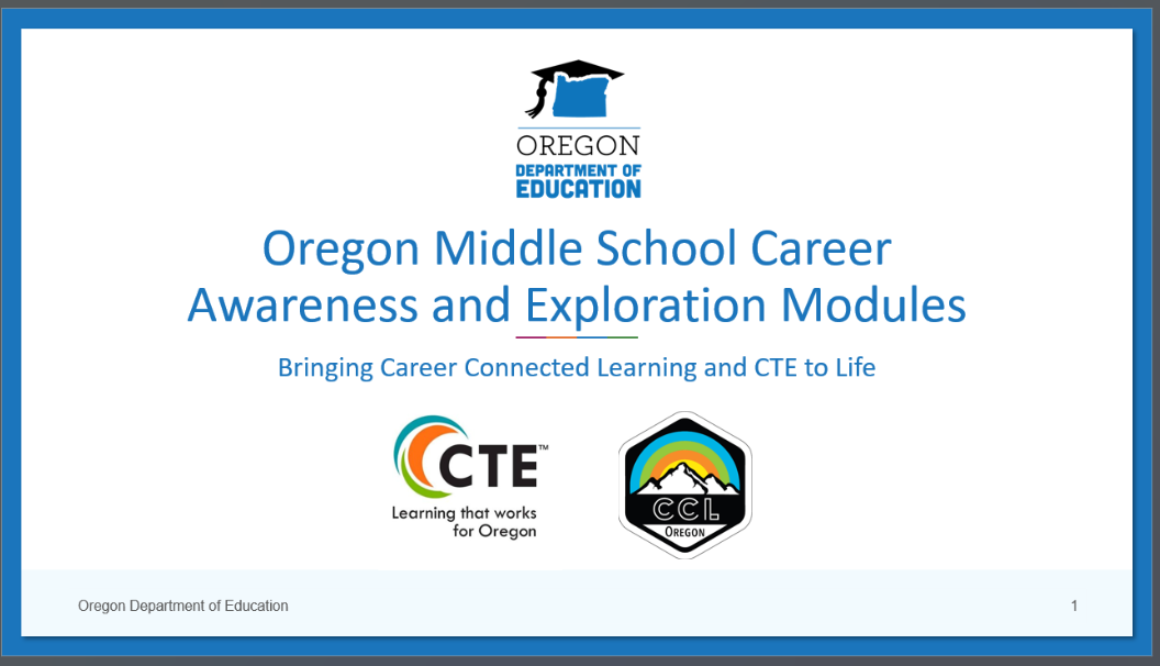 Oregon Department of Education : Career Awareness and Exploration ...