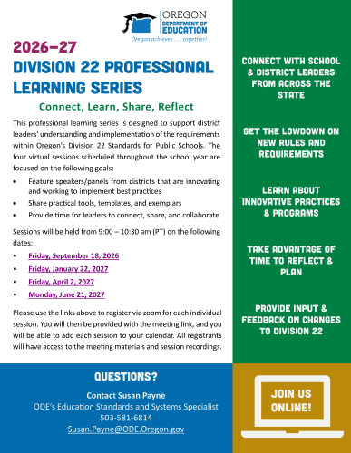 Division 22 Standards Professional Learning Series