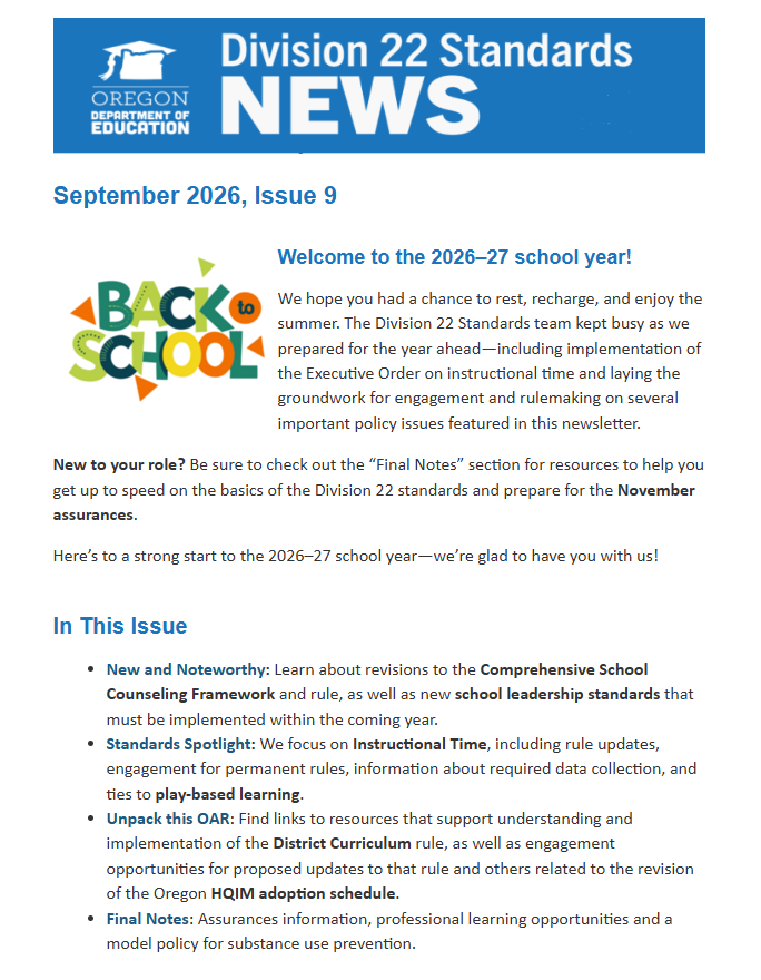 September 2026 Newsletter