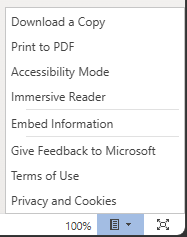 icon on the bottom right opens a menu to download