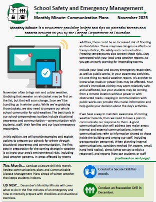 miniature picture of the November newsletter.