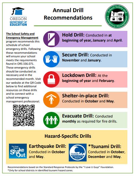 One-page drill calendar