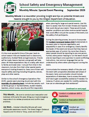 miniature picture of the September newsletter.
