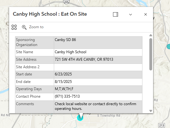site information view