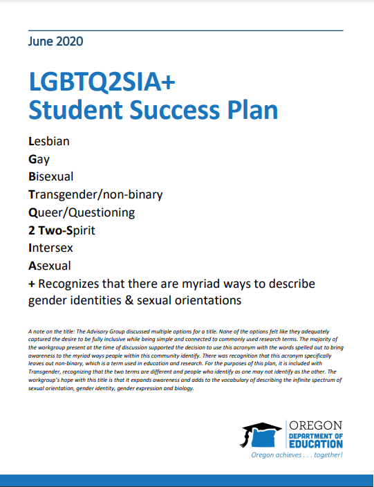 LGBTQ2SIA+ Student Success Plan Cover Thumbnail