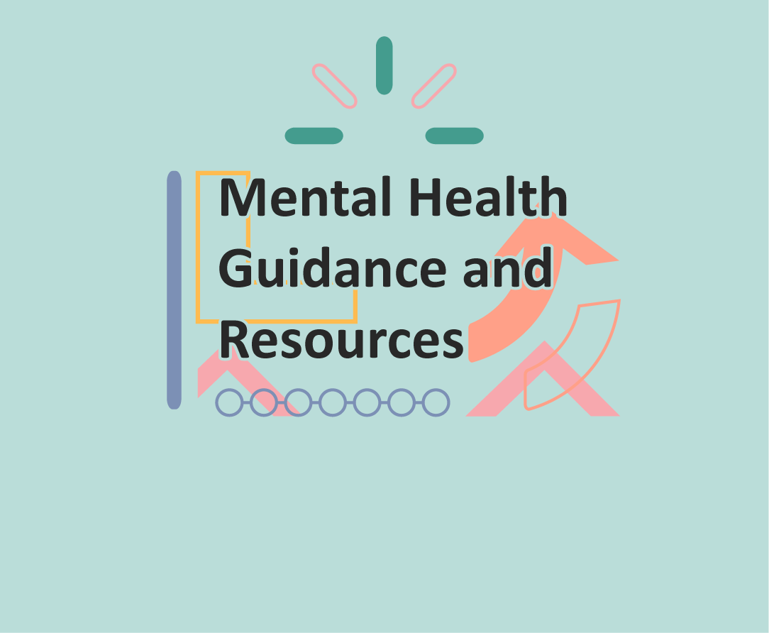 Mental Health Guidance and Resources with abstract shapes and arrows