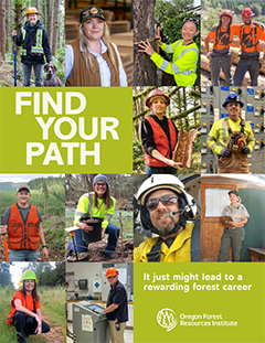 Find Your Path publication graphic, people working in the forest